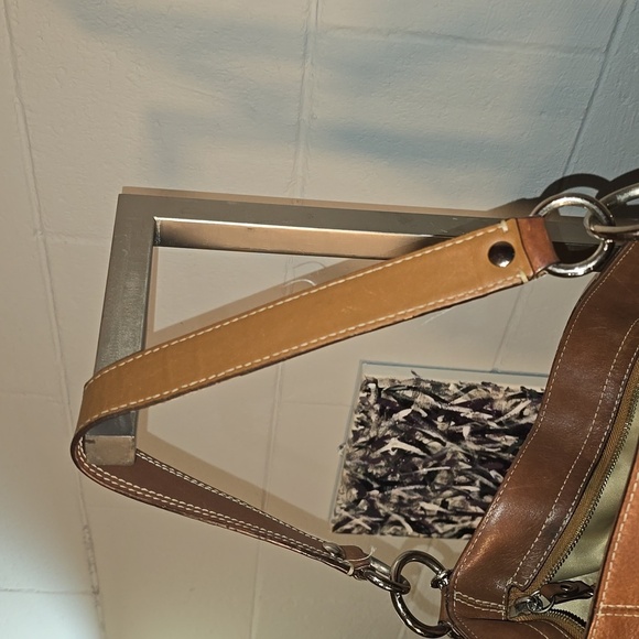 Gold and tan Coach purse - Picture 10 of 14